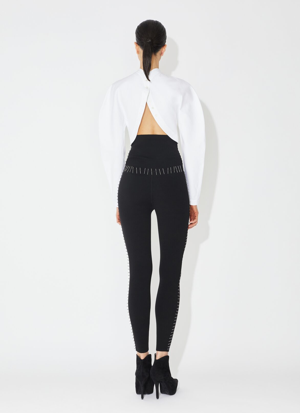 Cropped poplin top ALAÏA WHITE CROPPED POPLIN TOP